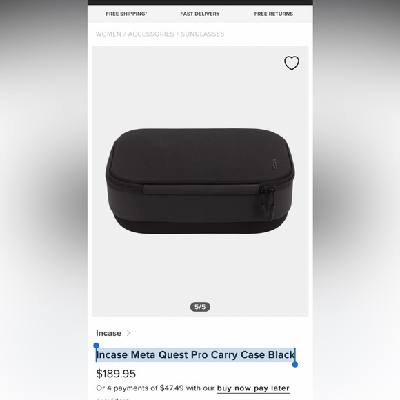 Incase Carry Case Meta Quest Pro Black Protection - Picture 13 of 14